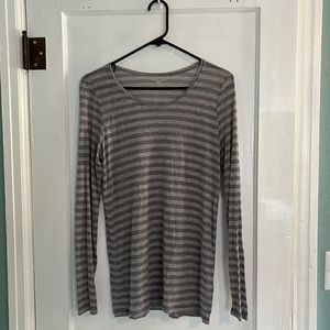 Eileen fisher gray striped long sleeve.